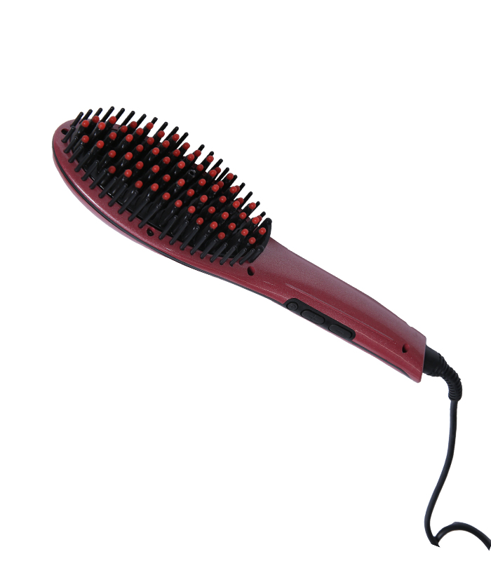 ホット販売マッサージ最低価格電気ヘアサロンコーム、ヘアブラシストレートアイロン LCD デジタルディスプレイ ZR-1008