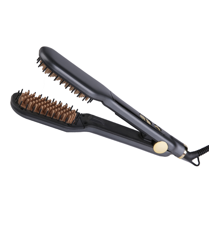 ホットコームセラミックストレートヘアアイロンブラシプライベートラベルZR-1005ヘアカーラーブラシコーム